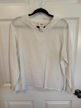 Talbots White Linen Top